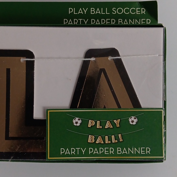 SOCCER BANNER WITH  'PLAY BALL!' TEXT - Picture 3 of 4